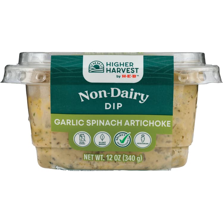 Higher Harvest By H-E-B Non-Dairy Dip – Garlic Spinach Artichoke