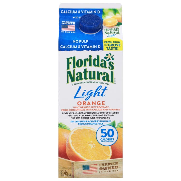 Florida'S Natural Light Orange Juice No Pulp Calcium