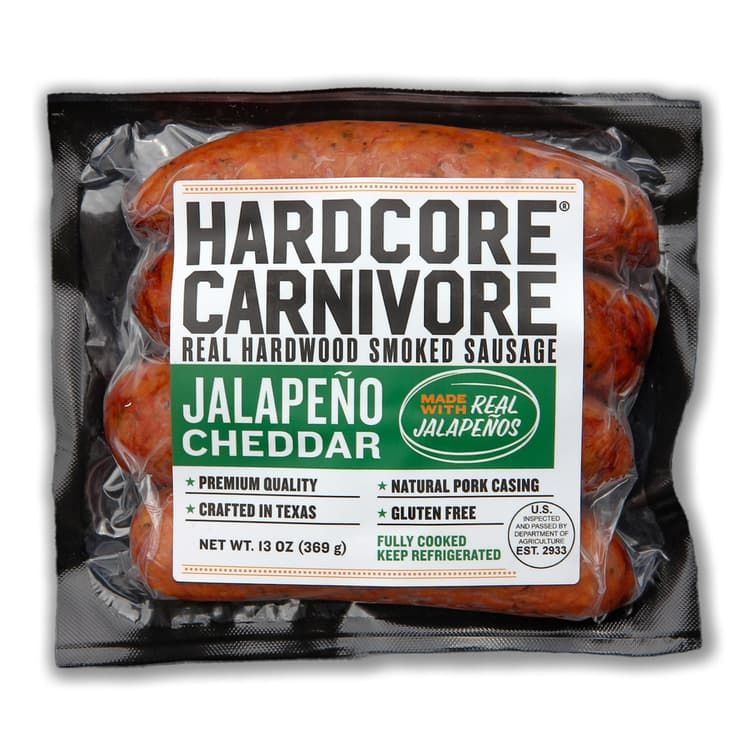 Hardcore Carnivore Smoked Sausage Links - Jalapeno Cheddar