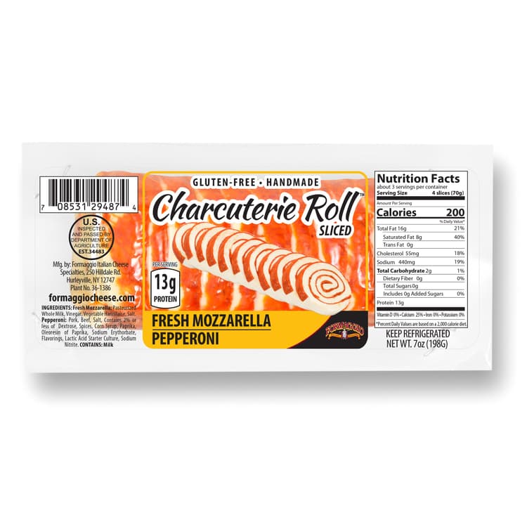 Formaggio Charcuterie Roll - Mozzarella Pepperoni