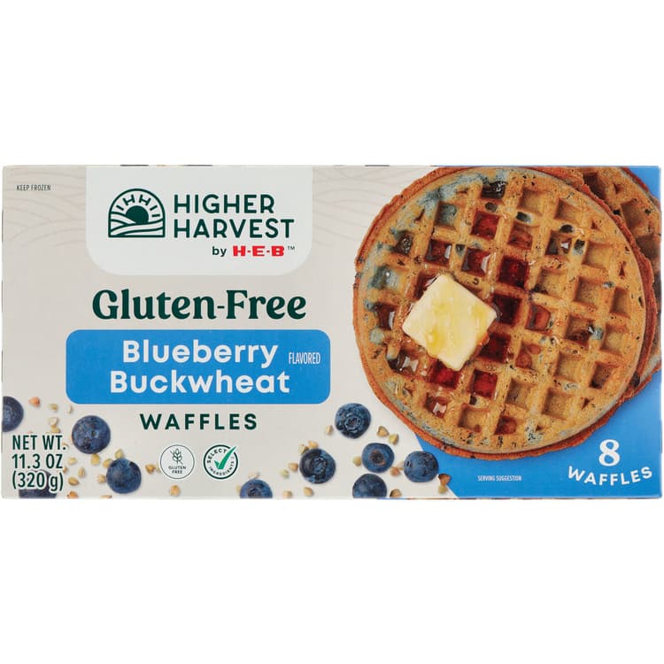 Higher Harvest By H-E-B Gluten-Free  Waffles – Blueberry Buckwheat