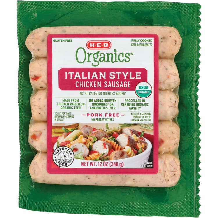 H-E-B Organics Chicken Sausage Links - Italian Style