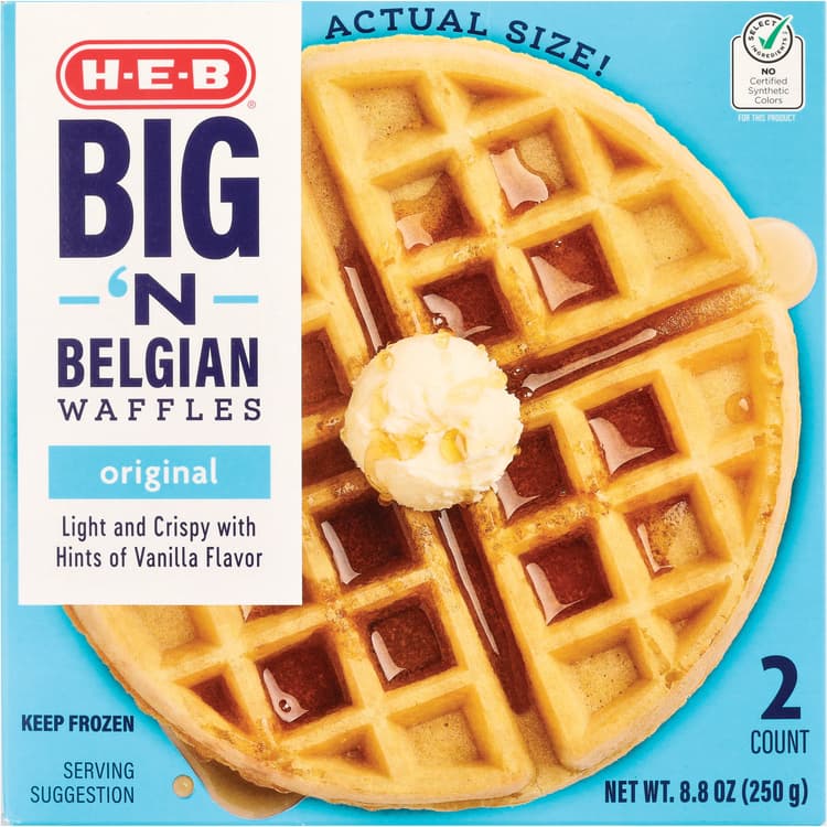 H-E-B Big 'N Belgian  Waffles - Original