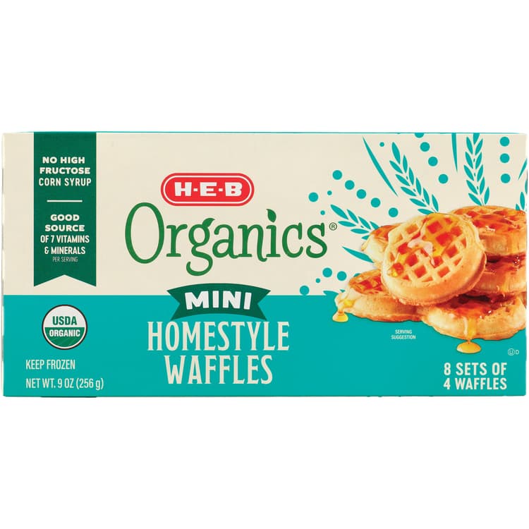 H-E-B Oragnics Mini  Waffles - Homestyle
