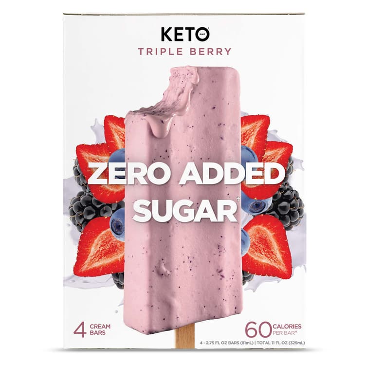 Keto Pint Zero Added Sugar Triple Berry Cream Bars