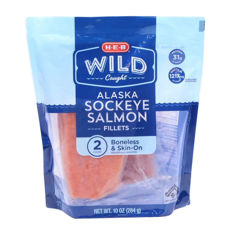 H-E-B Wild Caught  Alaska Sockeye Salmon Fillets