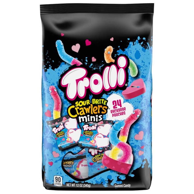 Trolli Sour Brite Crawlers Minis Valentine Exchange Pouches