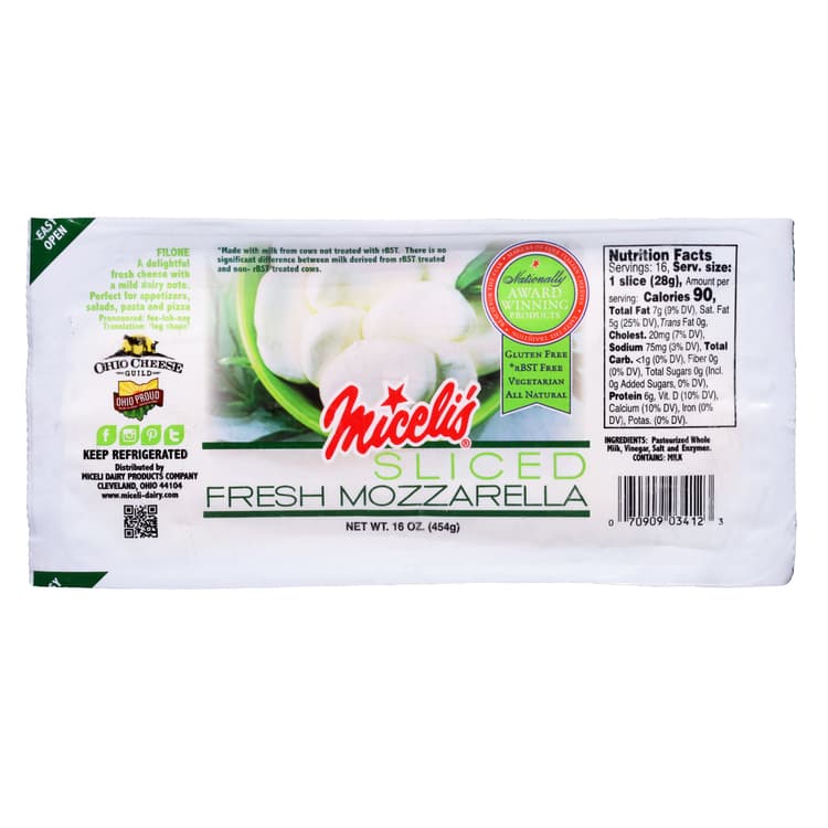 Miceli'S Sliced Fresh Mozzarella Cheese