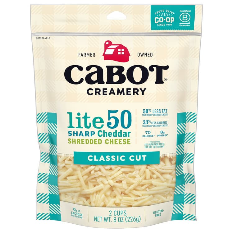 Cabot Creamery Light Cheddar Shreds Cheese