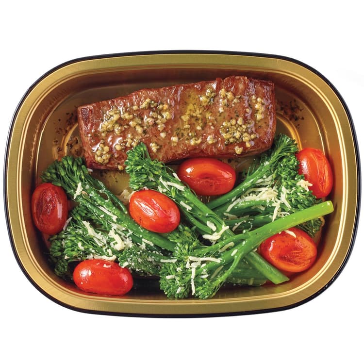 Meal Simple By H-E-B American Style Wagyu Beef Flat Iron Steak, Baby Broccoli & Tomatoes