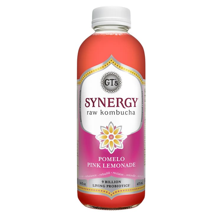 Gt'S Synergy Raw Kombucha Pomelo Pink Lemonade