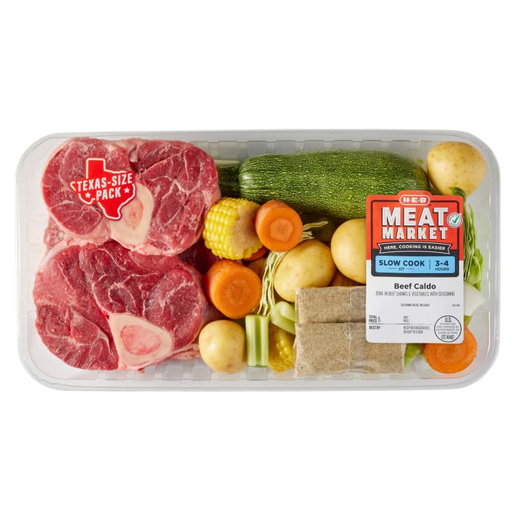 H-E-B Meat Market Caldo Soup Kit - Bone-In Beef Shank & Vegetables - Texas-Size