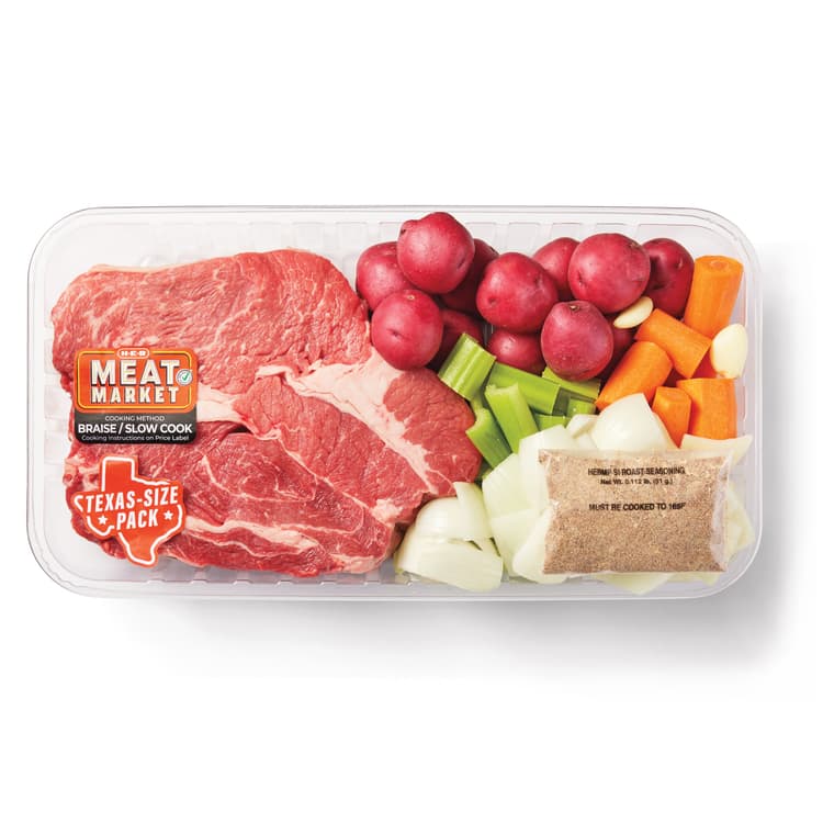 H-E-B Meat Market Beef Roast Kit - Boneless Chuck Roast - Usda Select - Texas-Size