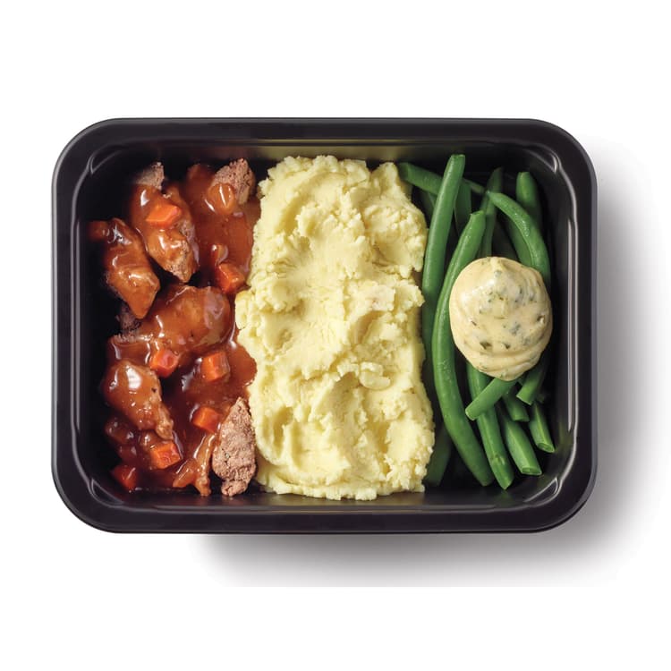 Meal Simple By H-E-B Beef Tenderloin With Red Wine Sauce, Mashed Potatoes & Green Beans