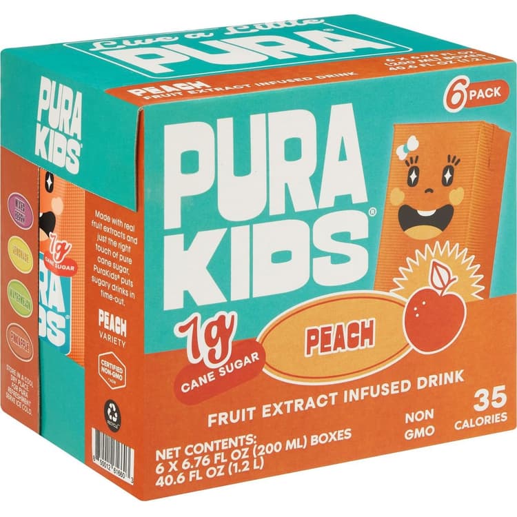 Pura Peach Juice Boxes