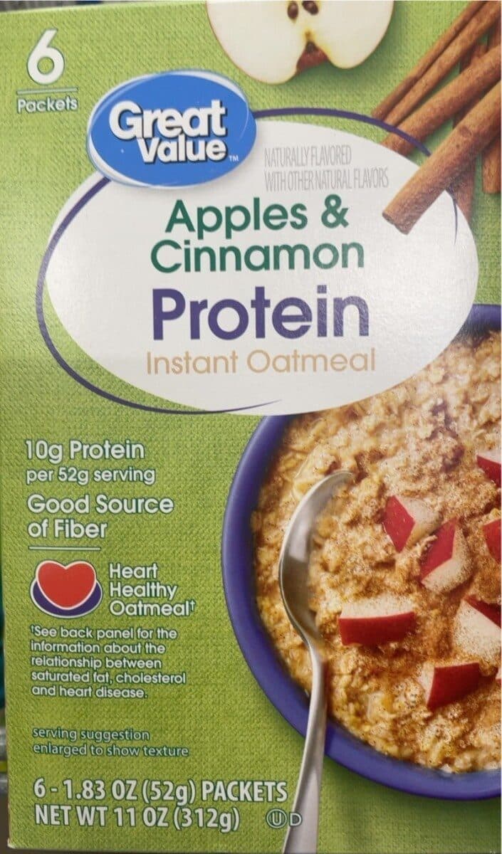 Great Value Apples & Cinnamon Protein Instant Oatmeal