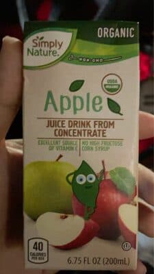 Simply Nature Apple Juice Drink From Concentrate