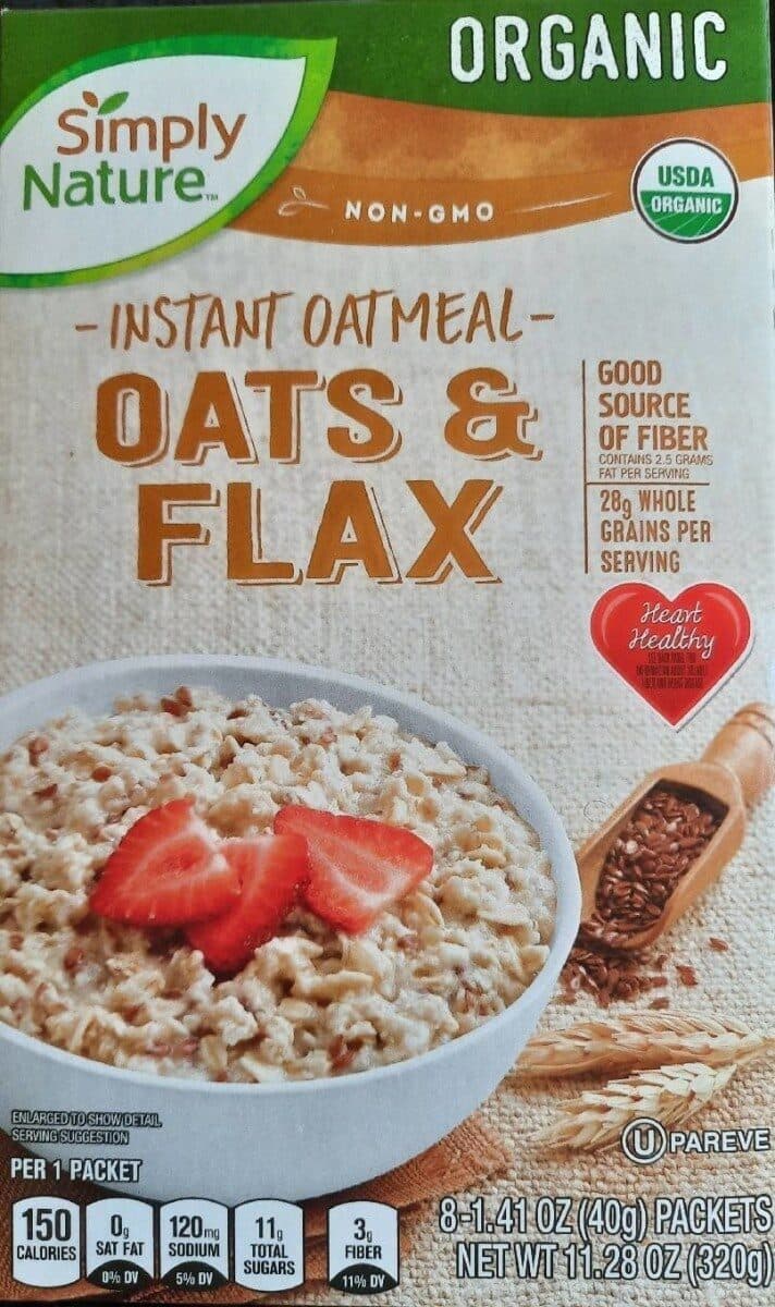 Simply Nature Organic Oats & Flax Instant Oatmeal