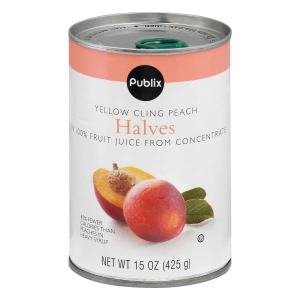 Publix Peach Halves, Yellow Cling