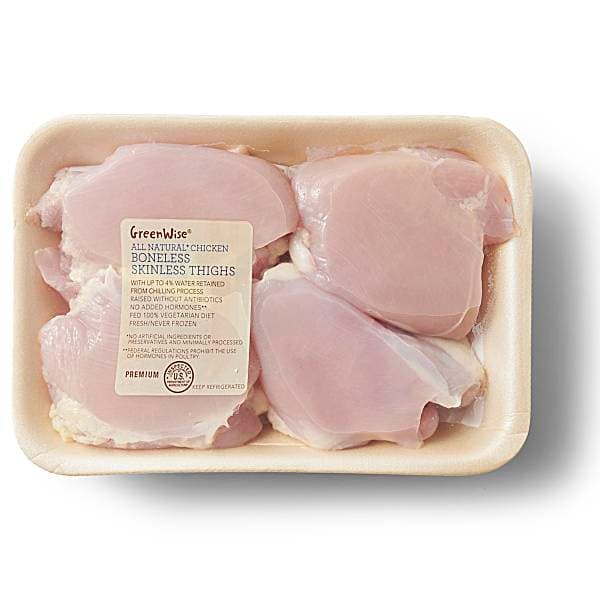 Greenwise Boneless Skinless Chicken Thigh, Usda Grade A, Raised Without Antibiotics