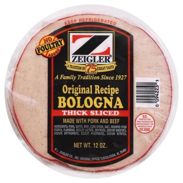 Zeigler Bologna, Original Recipe, Thick Sliced