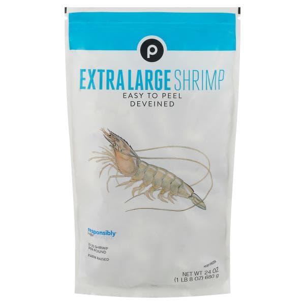 Publix White Shrimp, Extra Lrg, 21-25 Shrimp/Lb, Responsibly Sourced, Farmed, Frzn