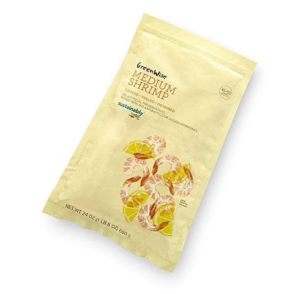 Greenwise Cooked Shrimp, Medium, 41/50 Shrimp/Lb, Sustainable, Farmed
