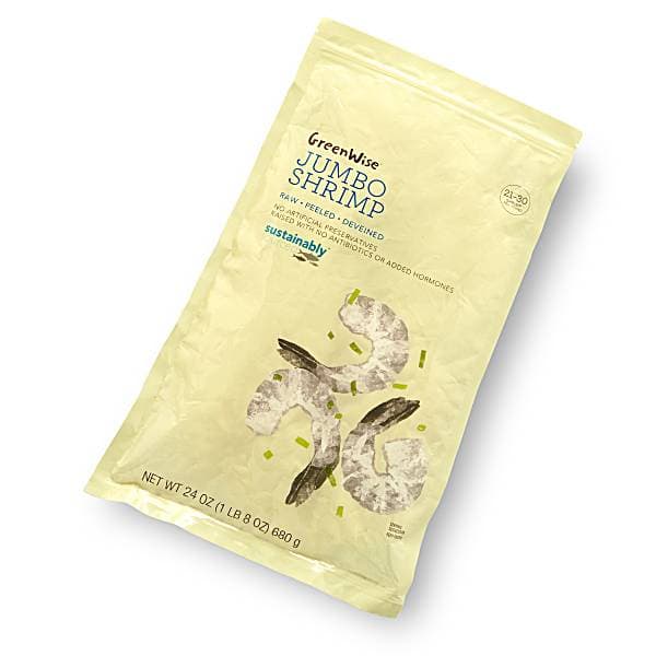 Greenwise P&D White Shrimp, Jumbo, 21/30 Shrimp/Lb, Sustainable, Farmed