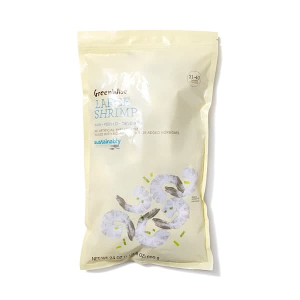 Greenwise Large P & D White Shrimp, 31/40 Shrimp/Lb, Sustainable, Farmed