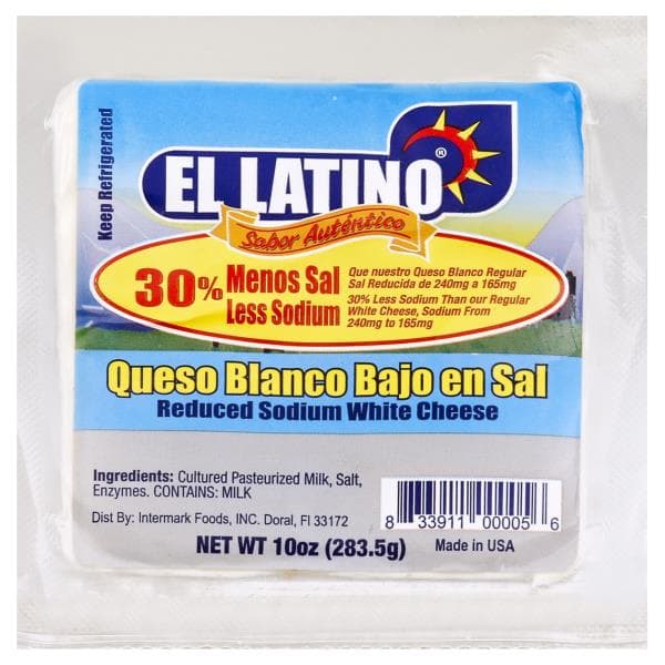 El Latino Cheese, Reduced Sodium, Queso Blanco