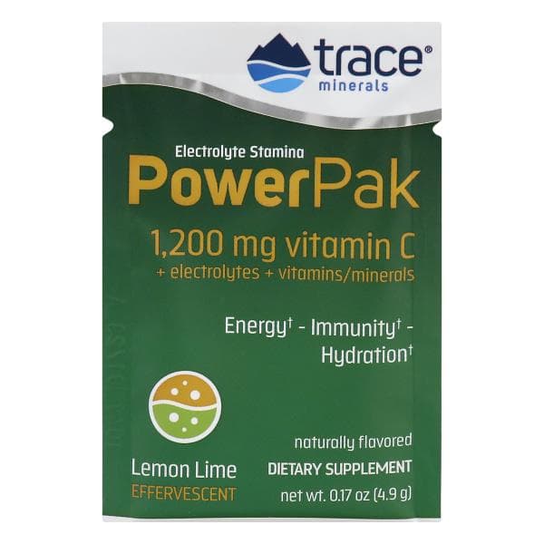 Trace Electrolyte Stamina, Effervescent, Lemon Lime, Power Pak