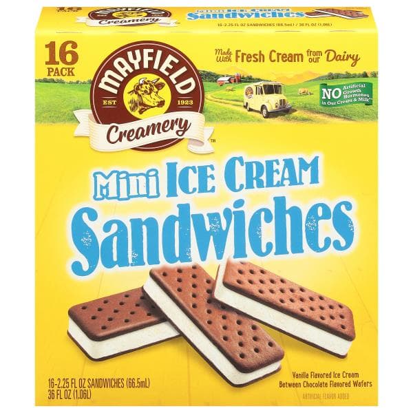 Mayfield Creamery Ice Cream Sandwiches, Vanilla, Mini