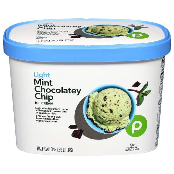 Publix Premium Ice Cream, Light, Mint Chocolatey Chip