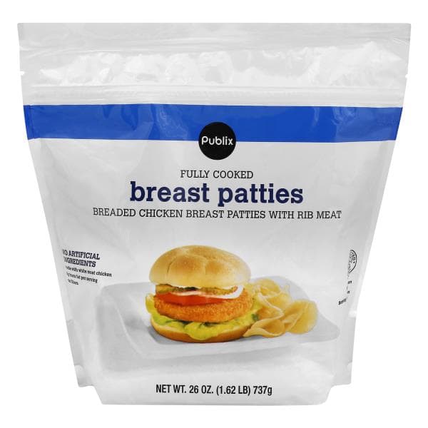 Publix Chicken Breast Patties, Fully Cooked