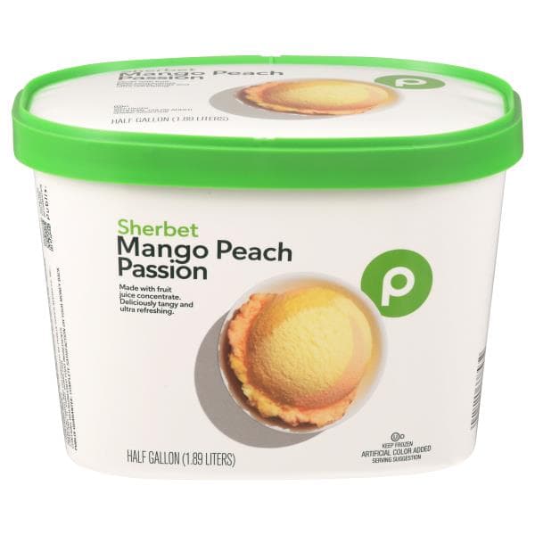 Publix Sherbet, Peach Mango Passion