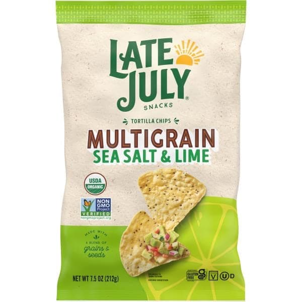 Late July Snacks Tortilla Chips Organic Multigrain Sub Lime