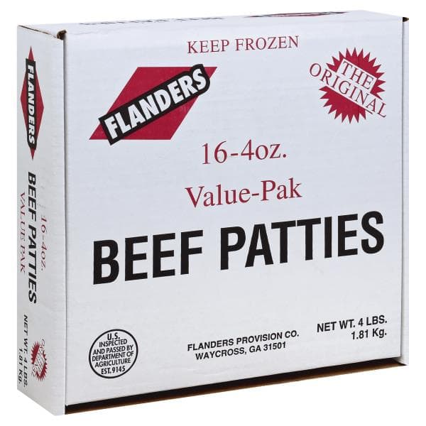 Flanders Beef Patties, Value-Pak