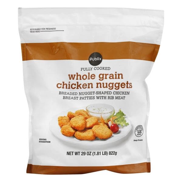 Publix Whole Grain Chicken Nuggets, Breaded, Fully Cooked
