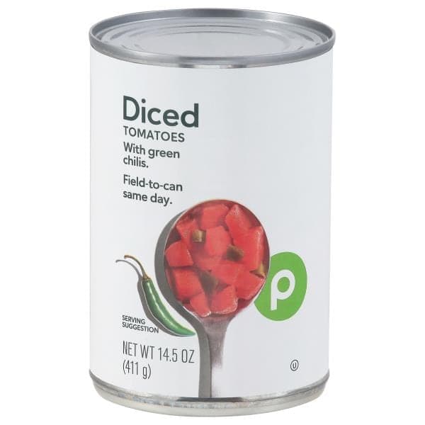 Publix Tomatoes, With Green Chilies, Diced