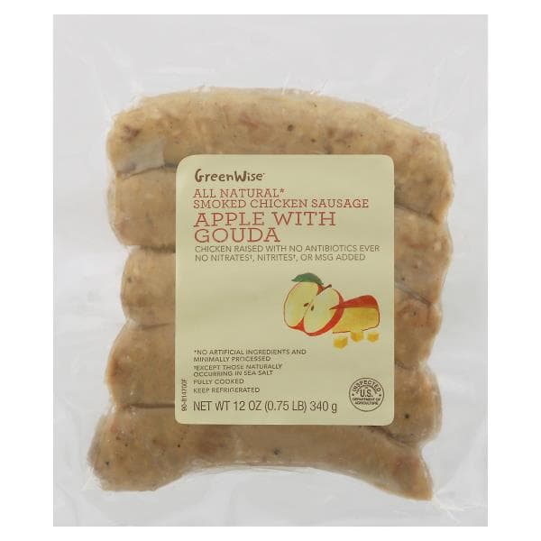 Greenwise_All Natural Smoked Chicken Sausage, Apple And Gouda
