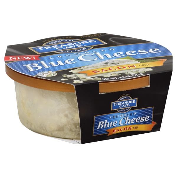 Treasure Cave Cheese, Crumbled, Blue, Bacon Flavor