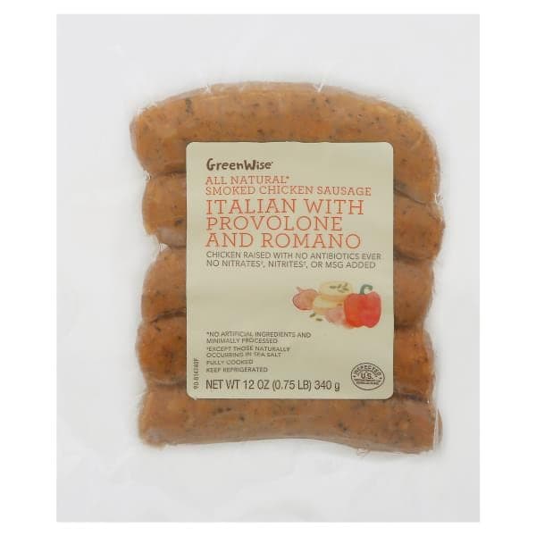 Greenwise_All Natural Smoked Chicken Sausage, Italian And Provolone