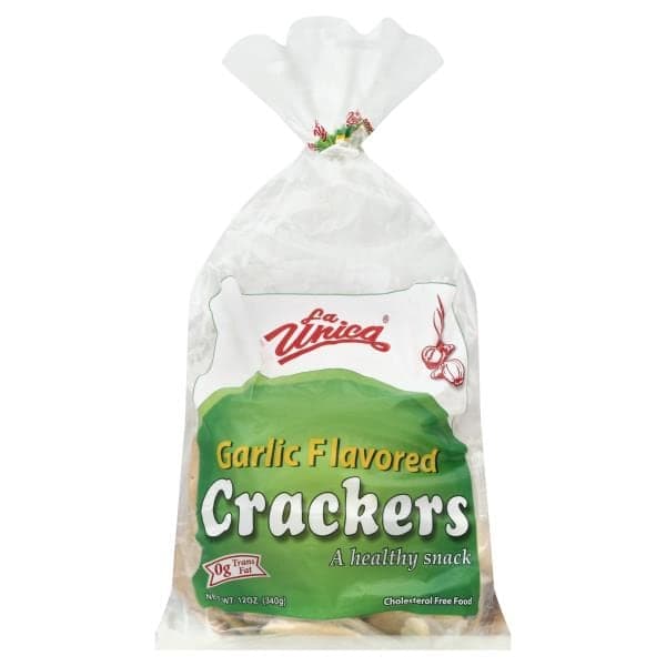 La Unica Crackers, Garlic Flavored