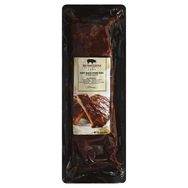 Big Shoulders Pork Ribs, Baby Back, In Bbq Sauce
