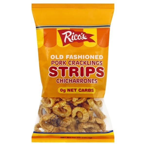 Ricos Pork Cracklings, Chicharrones, Old Fashioned, Strips