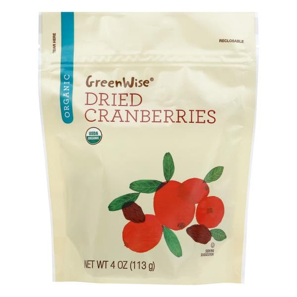 Greenwise Cranberries, Organic, Dried