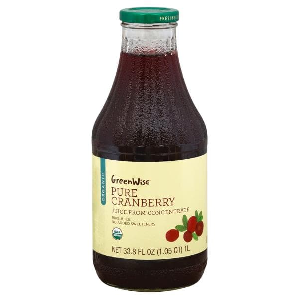 Greenwise 100% Juice, Organic, Pure Cranberry