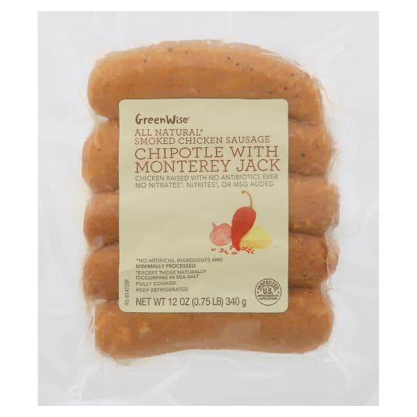 Greenwise_All Natural Smoked Chicken Sausage, Chipotle And Monterey Jack