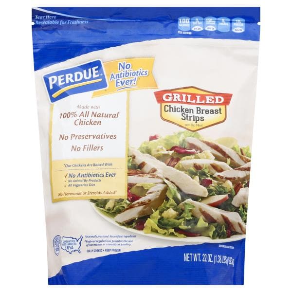 Perdue Chicken, With Rib Meat, Breast Strips, Grilled