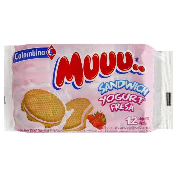 Muuu Cookies, Sandwich, Yogurt Strawberry
